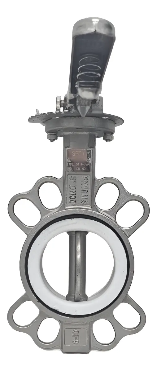 Válvula Wafer Borboleta 3 Polegadas Aço Inox Vedação Ptfe - Imagem 2