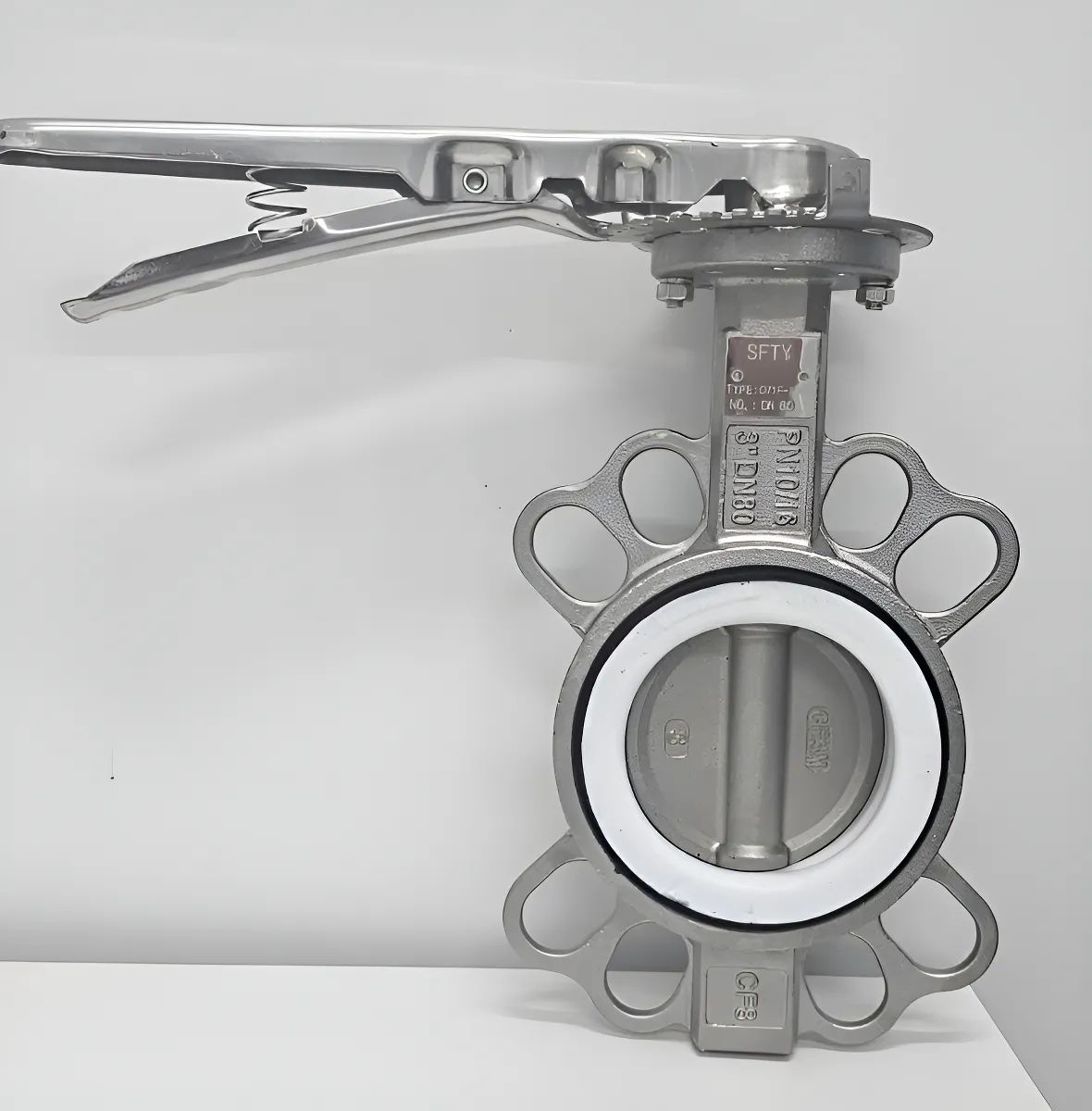 Válvula Wafer Borboleta 3 Polegadas Aço Inox Vedação Ptfe - Imagem 5